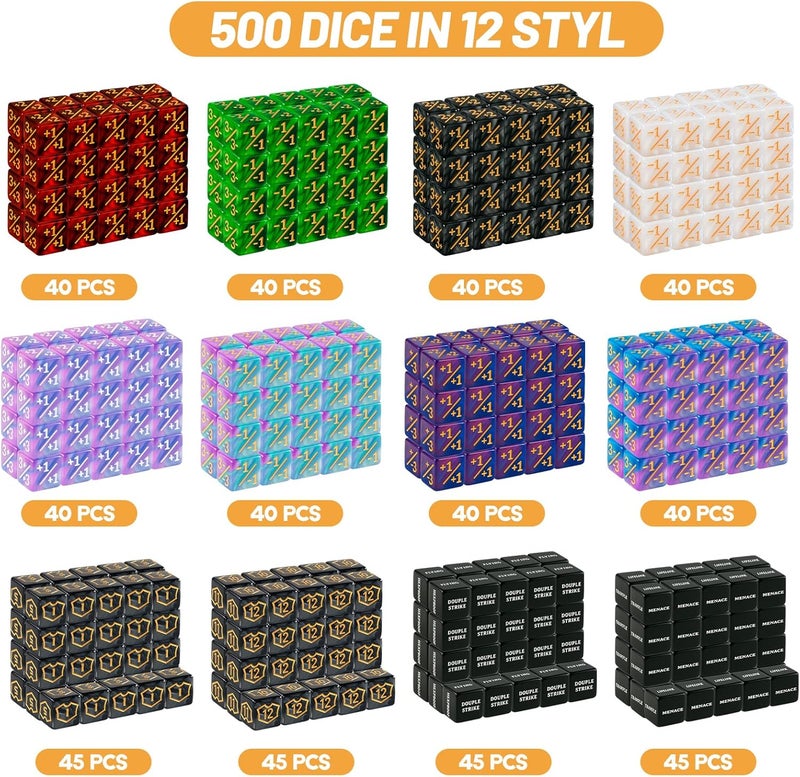Ravonixis 500 Pieces MTG Counter Bulk Keyword Counters Life Counter Tokens Dice Buff Tokens Compatible with Magic Card Game Accessories CCG Creature Stats - Image 2